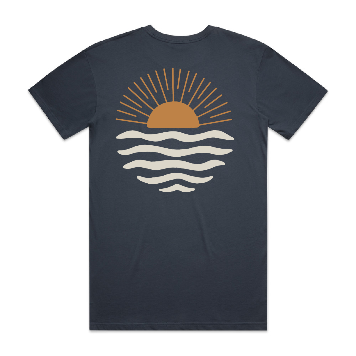 Wave & Sun Tee - Petrol Blue