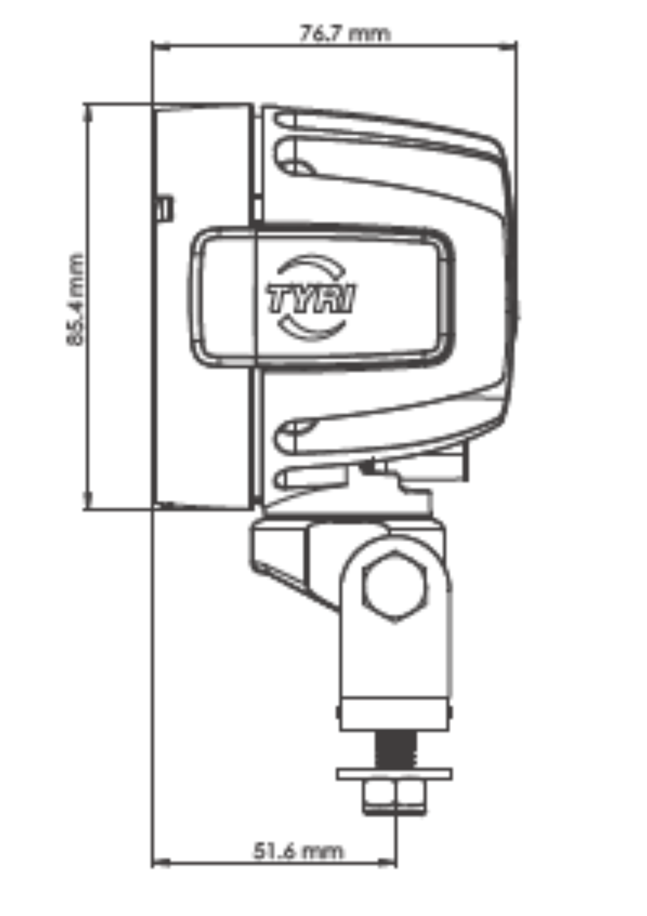 TYRI D8 Swivel 1400 eLumen, 12-24V