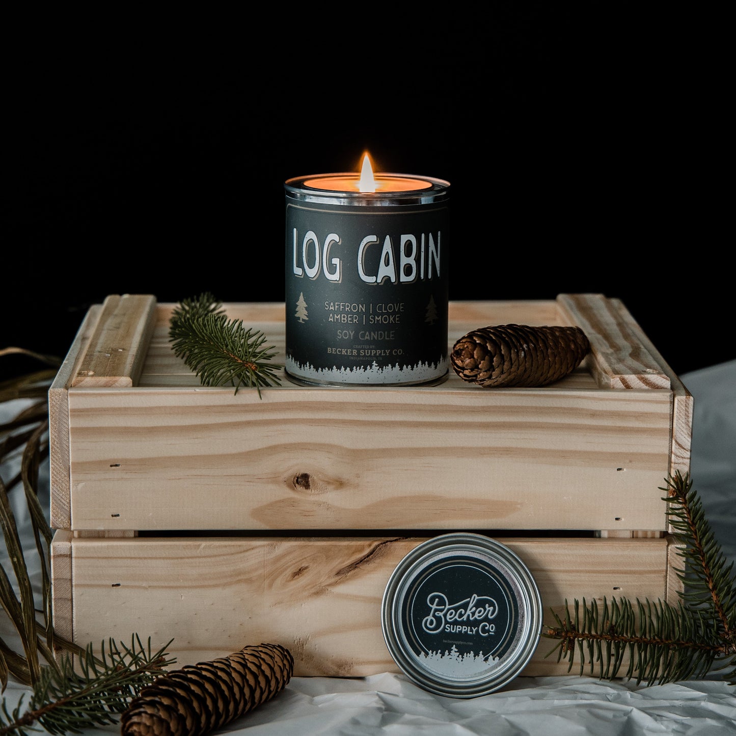 Log Cabin Candle