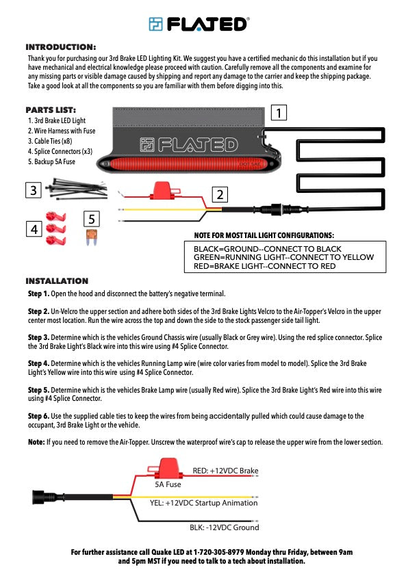 Universal 3rd Brake Light Kit for Air-Topper®