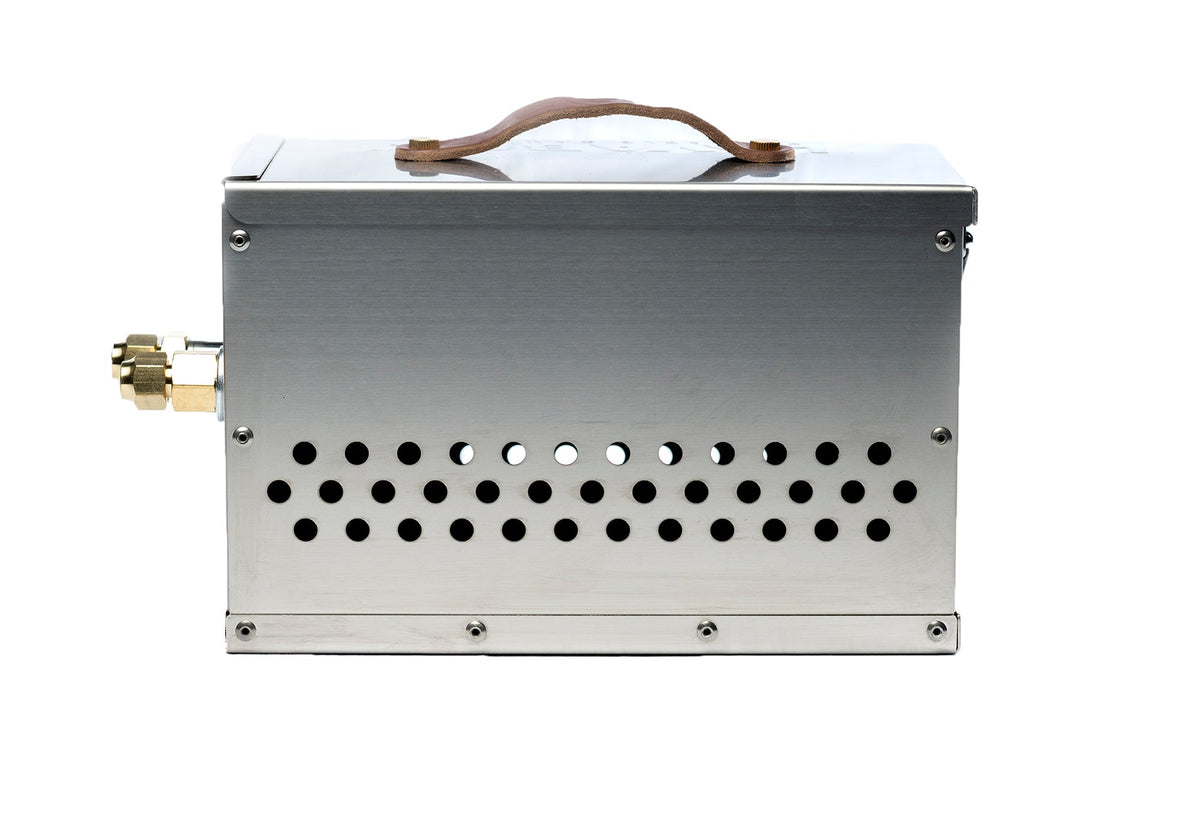Hekla Combo: 304 Stainless Steel LavaBox, Stand/Grill, and Carry Bag
